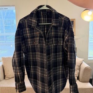 Mikarose Navy and Gray Plaid Shirt